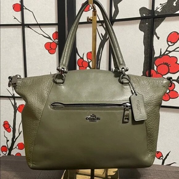 PRAIRIE SATCHEL (COACH F56818) Sage Green/DARK GUNMETAL EUC - Picture 2 of 16